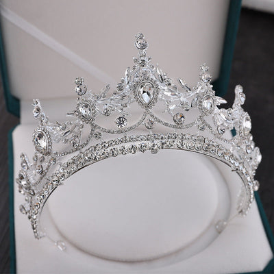 glam crown alloy inlay rhinestones crown