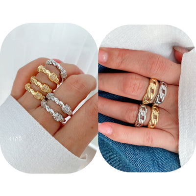 Jewelry Vintage Style Classic Style Geometric Copper Zircon Rings Necklace Jewelry Set