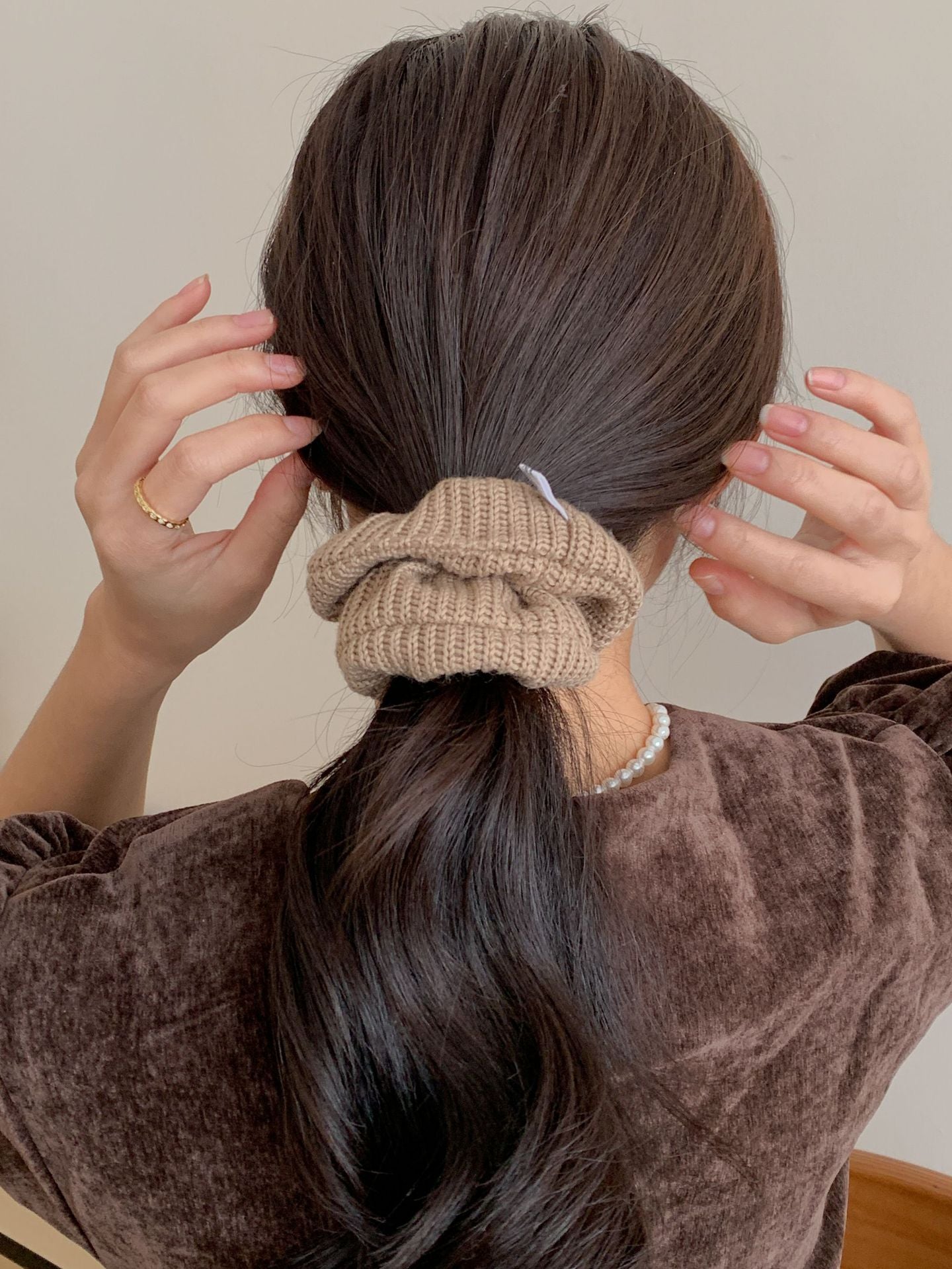 New High-Grade Retro Hand-Woven Wool Headband Hair Band College Style Girl Wide Version Headband Hair Accessories Headband