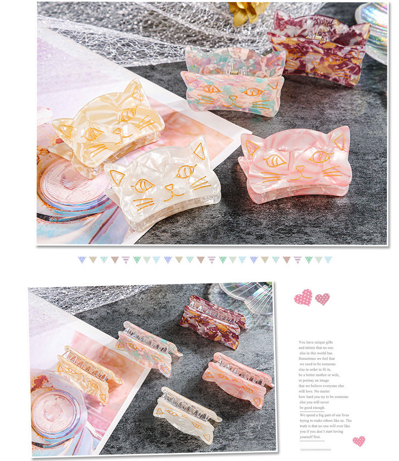 cute cat arylic handmade hair claws 1 piece