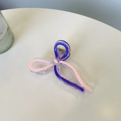 Women's Simple Style Bow Knot Plastic Resin Polishing Hair Claws