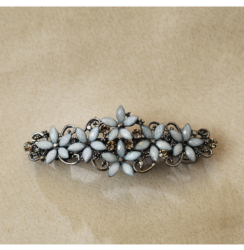 elegant flower rhinestone handmade diamond hair clip