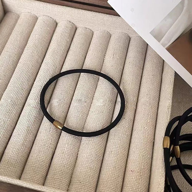 simple style solid color cloth metal rubber band 1 piece