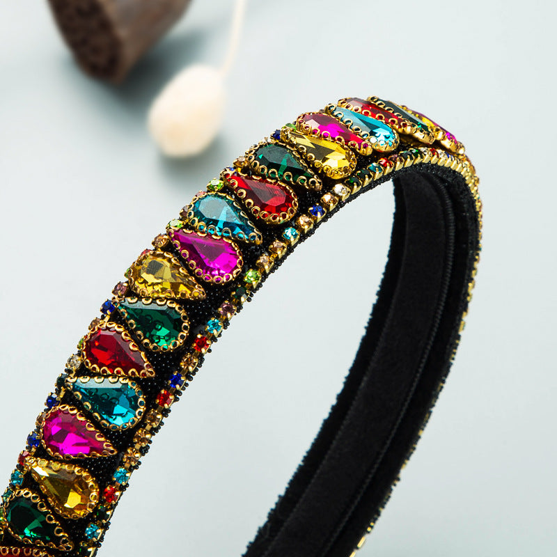 new style korean fashion color drop-shaped rhinestone headband