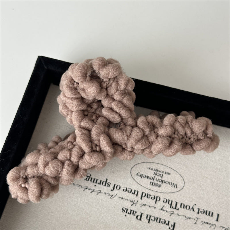 simple style solid color cloth hair claws