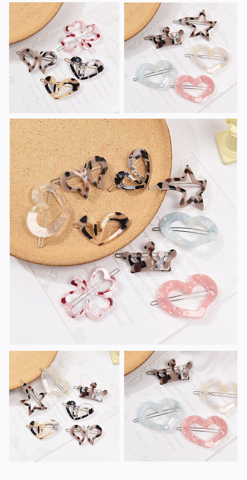 Women's Casual Simple Style Streetwear Star Heart Shape Arylic Hair Clip