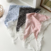 Small Floral Scarf 2024 New Floral Tie Hair Scarf Sense Shawl Lace Stitching Hair Band Scarf