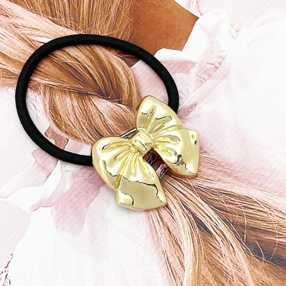 Women's Lady Bow Knot Alloy Plating Hair Tie