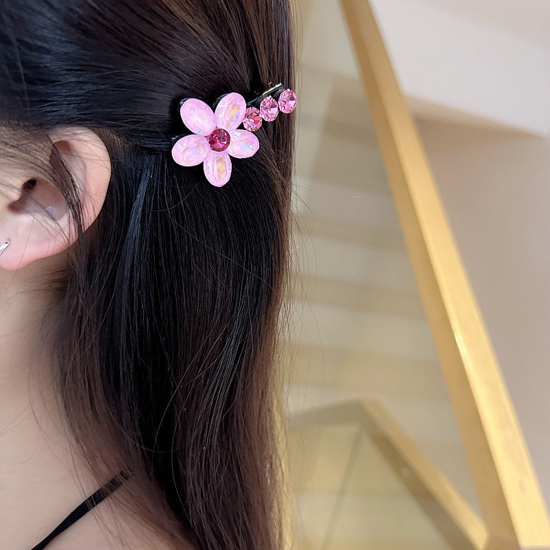 Women's Sweet Flower Rhinestone Hair Clip