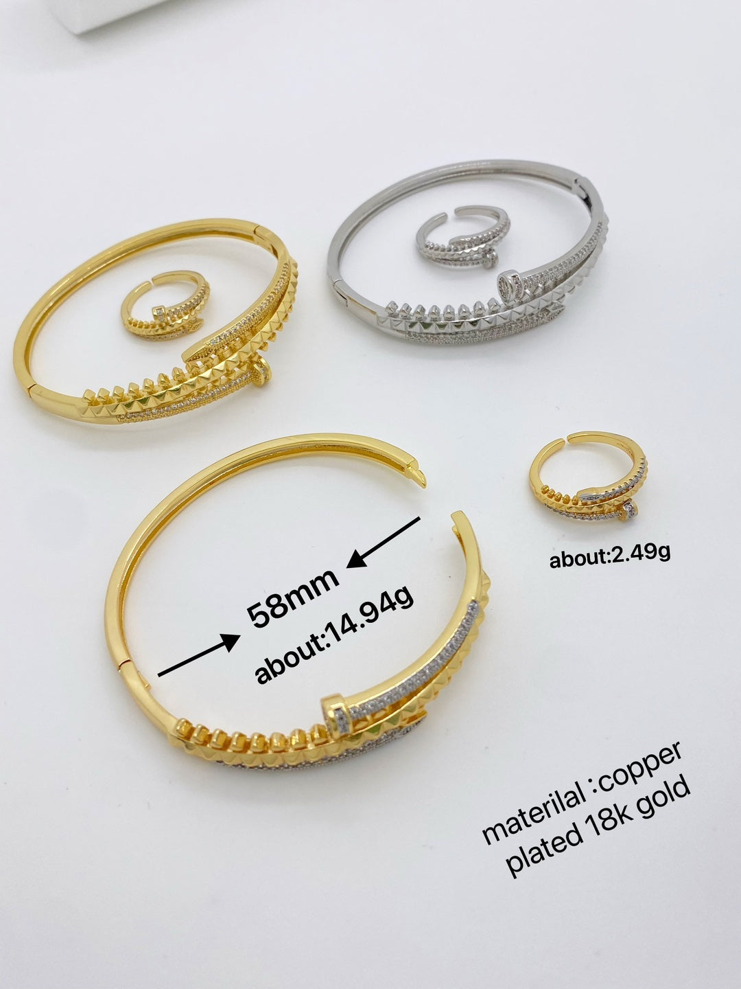 Jewelry Vintage Style Classic Style Nail Copper Mixed Metal Rings Bracelets