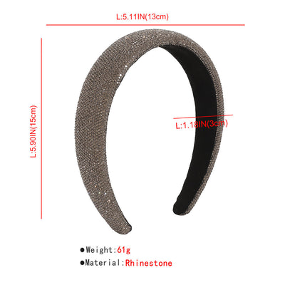 fashion solid color rhinestone handmade hair band 1 piece