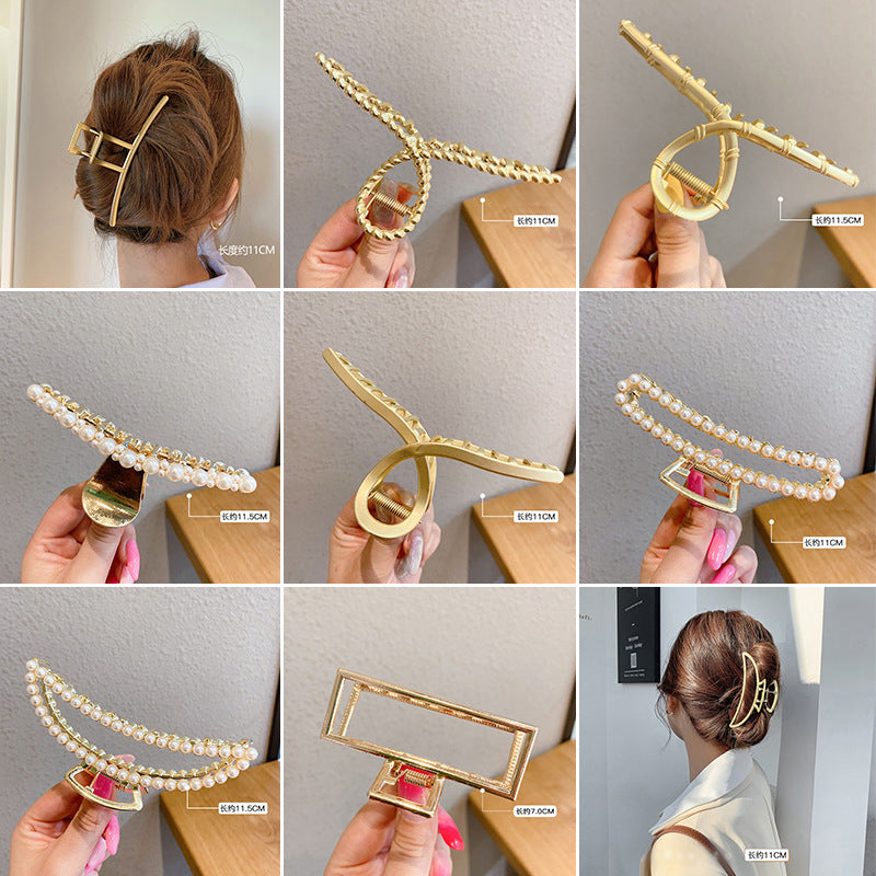 fashion flower metal plating artificial rhinestones hair claws 1 piece