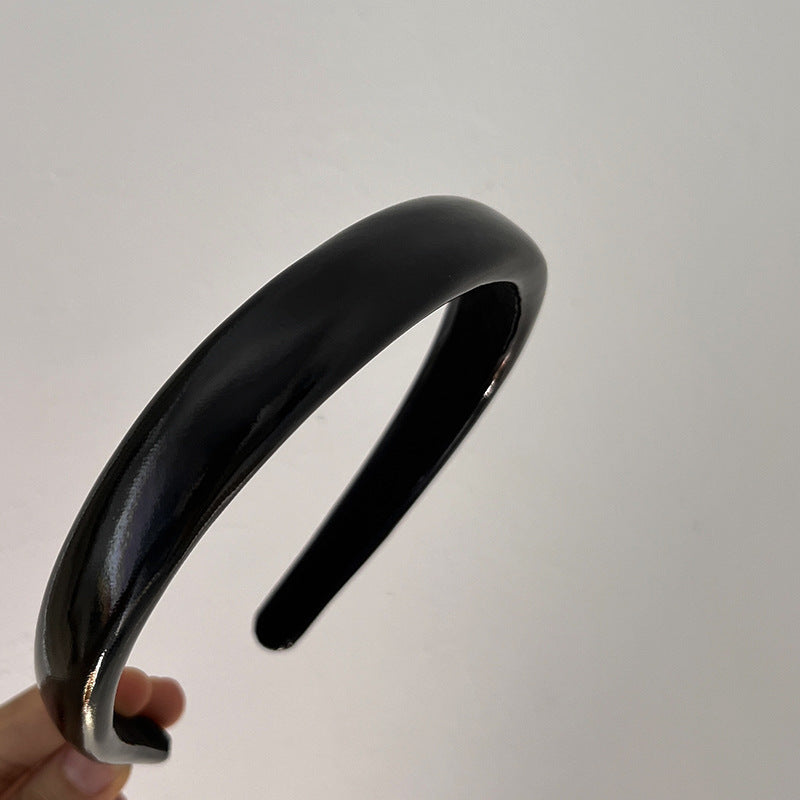 Women's Casual Simple Style Solid Color Pu Leather Handmade Hair Band