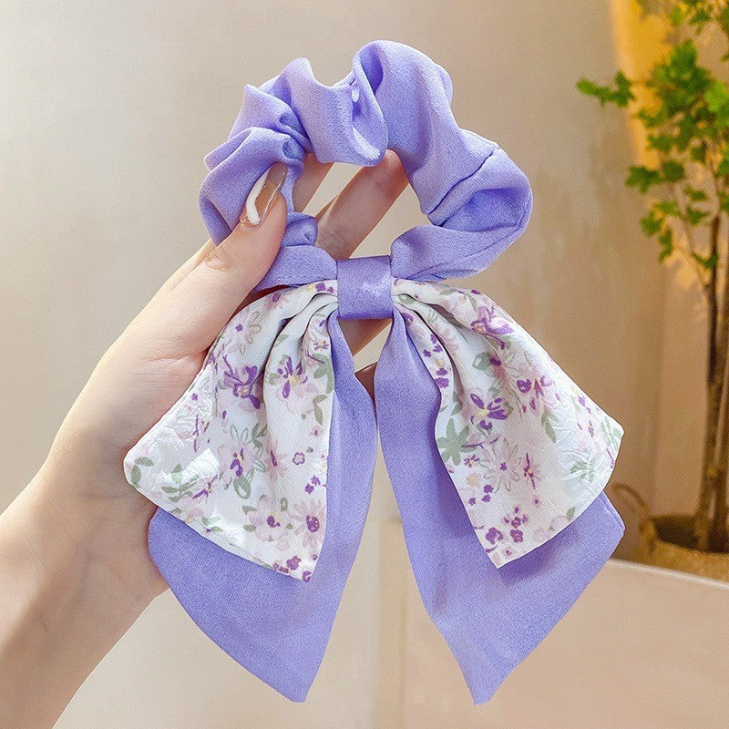 Women's Casual Sweet Flower Cloth Pearl Hair Tie