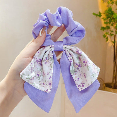 Women's Casual Sweet Flower Cloth Pearl Hair Tie