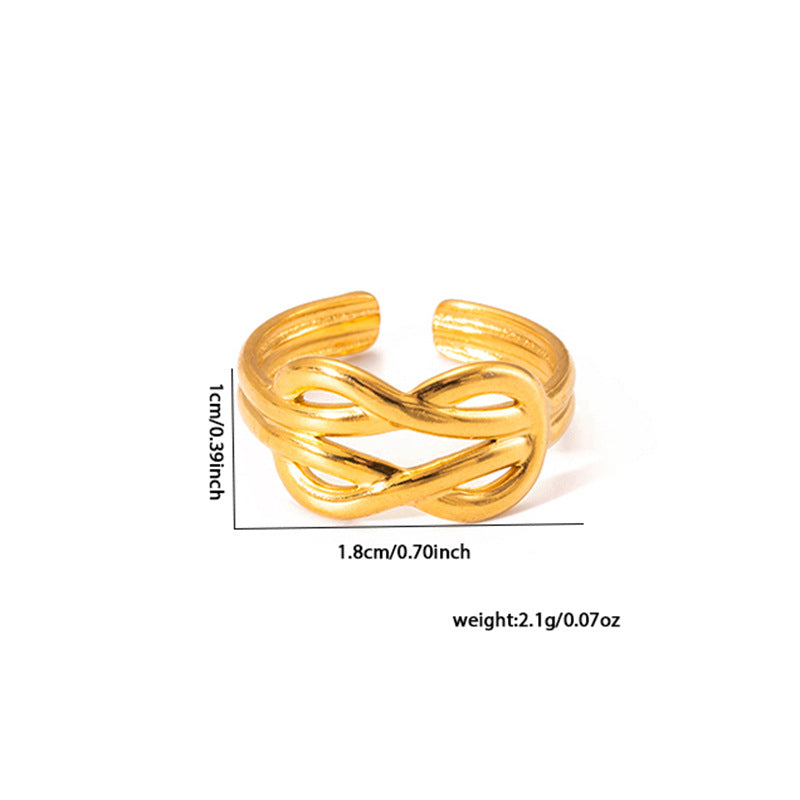 Jewelry Elegant Cross Heart Shape Solid Color Titanium Steel Open Rings