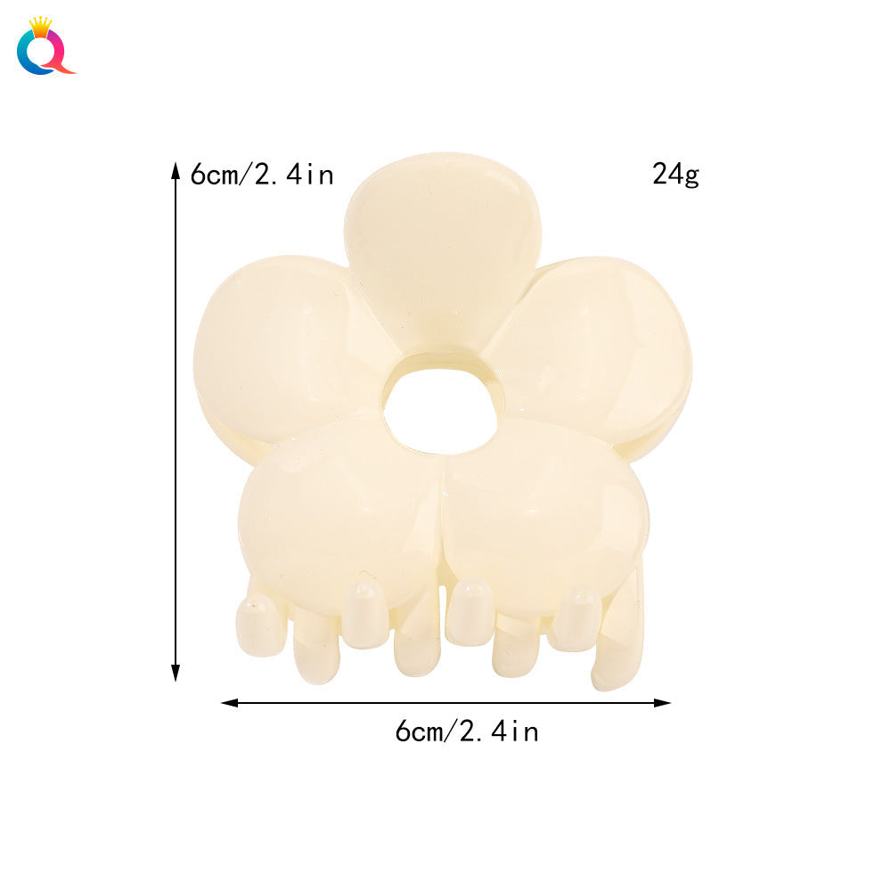 frosted candy color flower shark clip