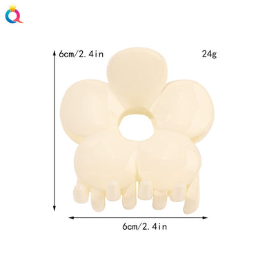 frosted candy color flower shark clip