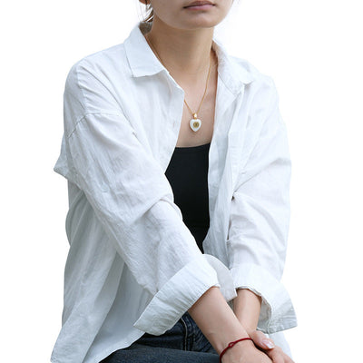 Elegant Heart Shape 304 Stainless Steel Shell  Pendant Necklace