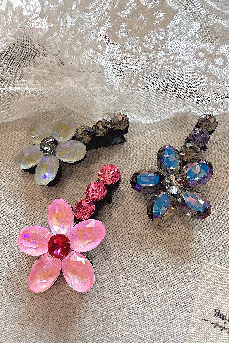 Women's Sweet Flower Rhinestone Hair Clip