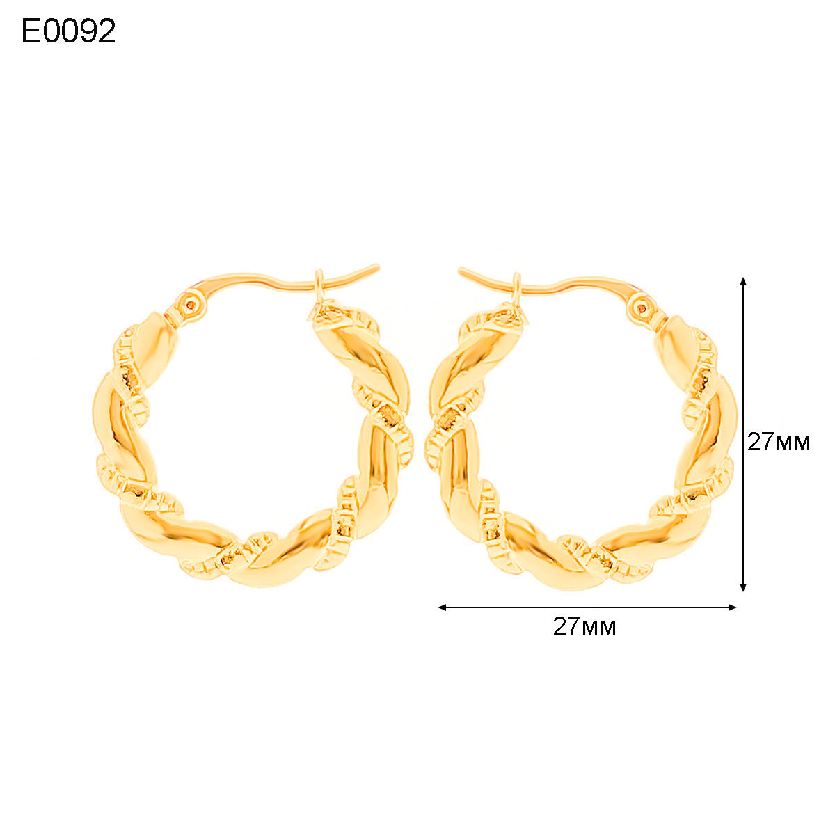1 Pair Basic Simple Style Classic Style U Shape Geometric Round Plating Titanium Steel Earrings
