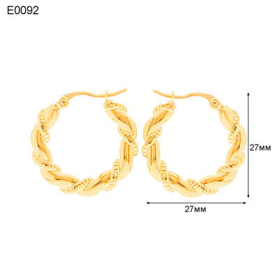 1 Pair Basic Simple Style Classic Style U Shape Geometric Round Plating Titanium Steel Earrings