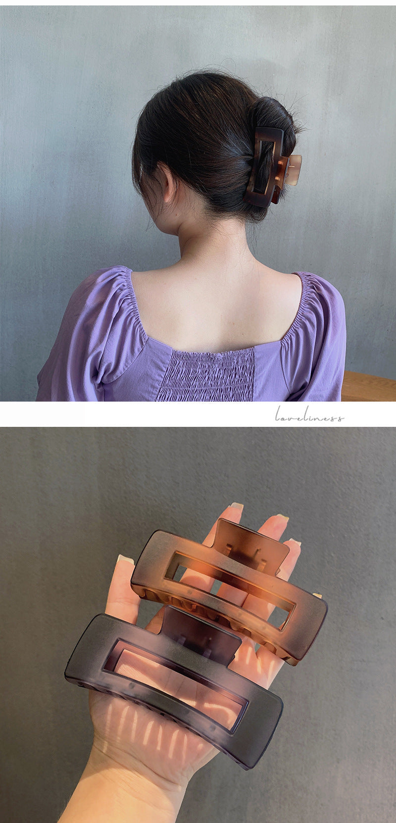 retro acrylic swuare hairpin