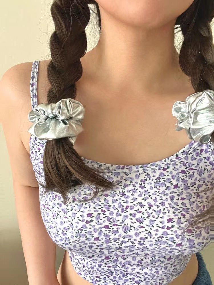 retro solid color cloth handmade hair tie