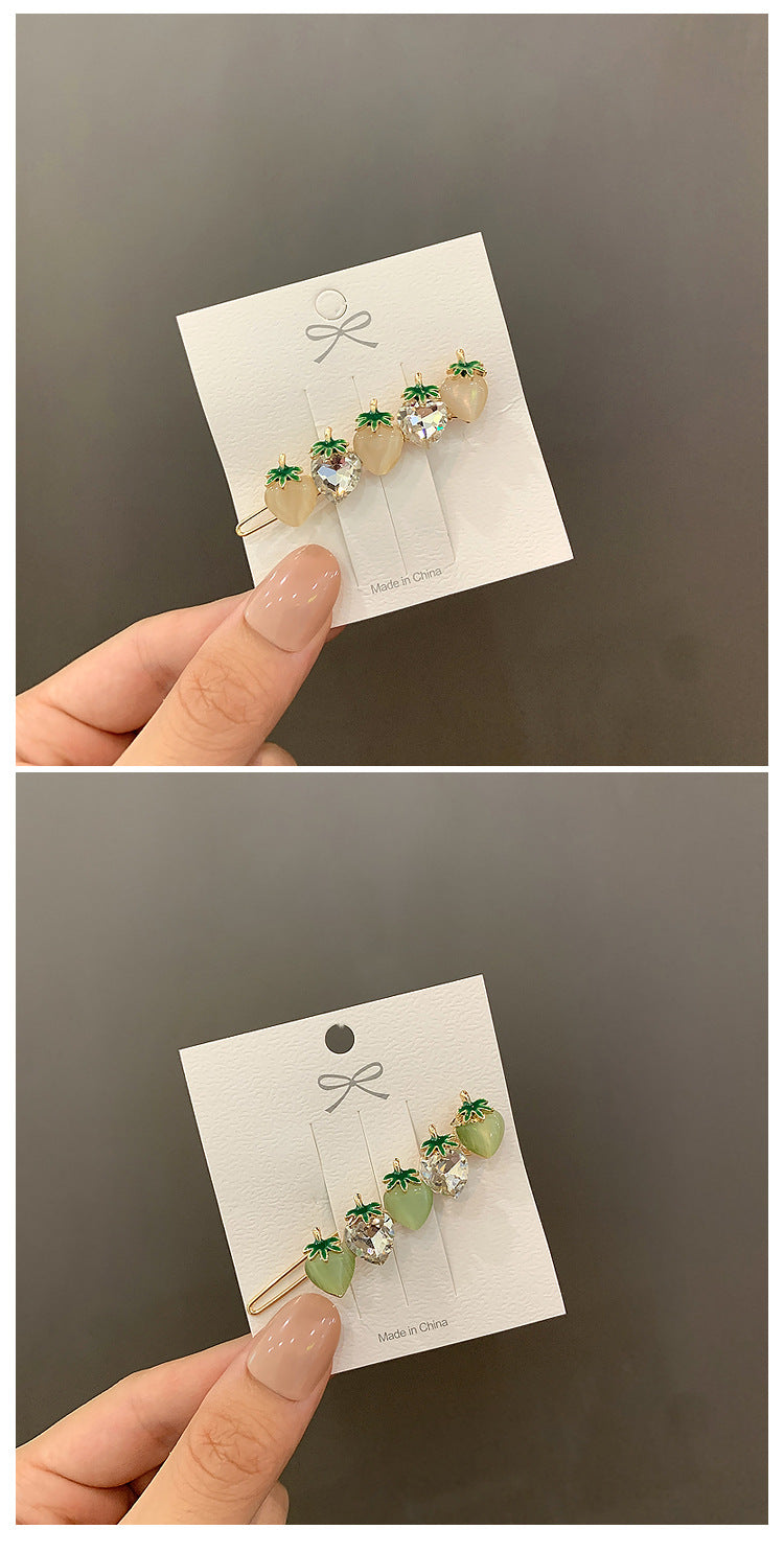 women's sweet strawberry alloy hair clip