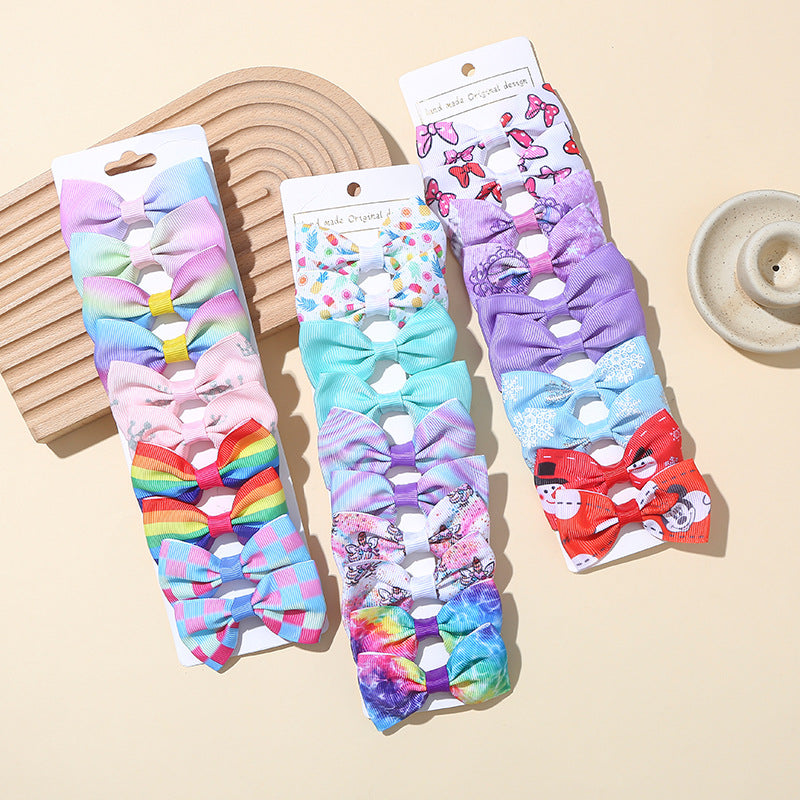 Girl'S Sweet Korean Style Bow Knot Polyester Hair Clip