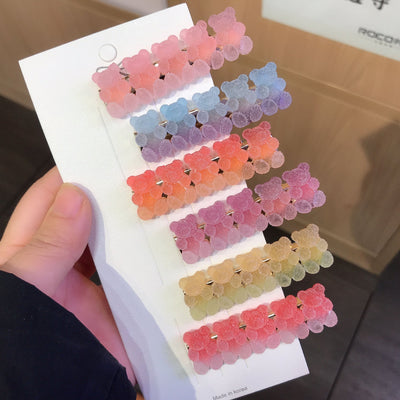 sweet bear alloy soft glue hair clip