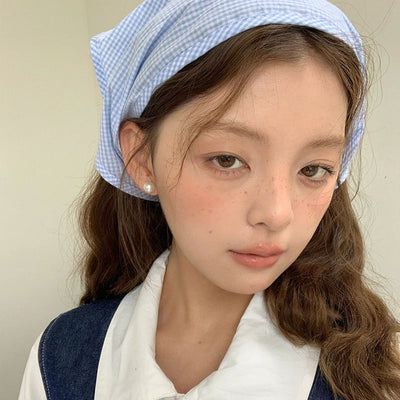 Women's Cartoon Style Plaid Polyester scarf