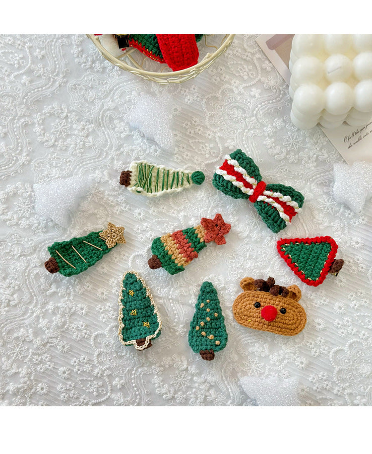 Christmas Cute Kid'S Christmas Tree Christmas Socks yarn Hair Clip