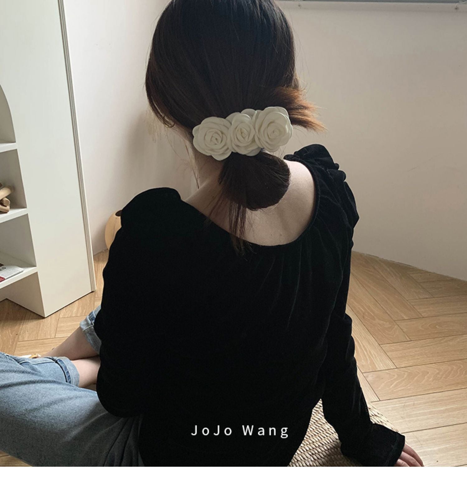 sweet flower cloth epoxy hair clip hair tie 1 piece