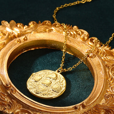 Jewelry Casual Simple Style Round Square 304 Stainless Steel 18K Gold Plated Pendant Necklace