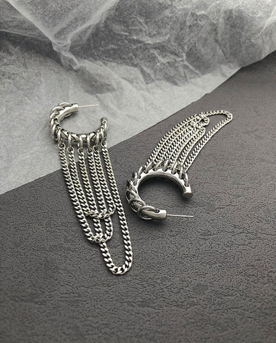 1 Pair Vintage Style Exaggerated Geometric chain Copper Earrings