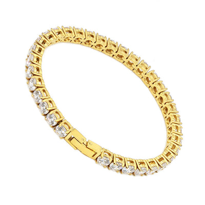 Classic Style Geometric Stainless Steel 18K Gold Plated Rose Gold Plated Zircon Tennis Bracelet In Bulk