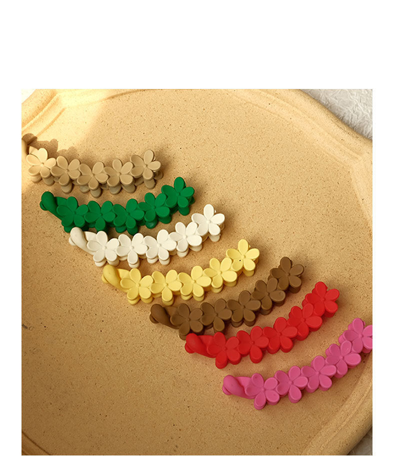 Women's Simple Style Flower Plastic Resin Spray Paint Hair Clip