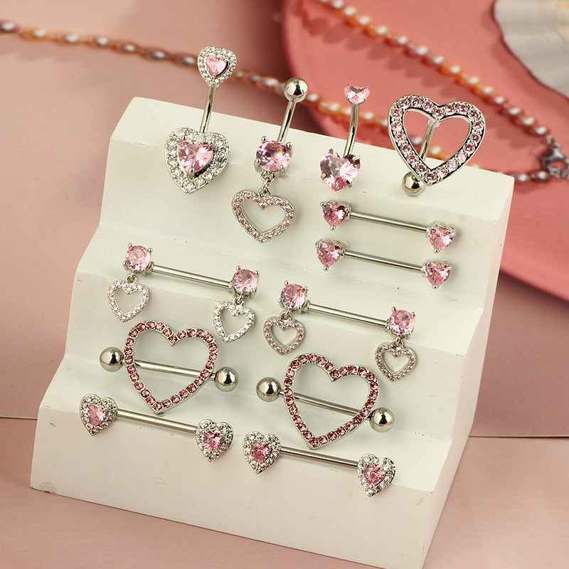 1 Piece 1 Set 1 Pair Belly Rings Simple Style Solid Color 304 Stainless Steel Inlay Rhinestones Belly Rings