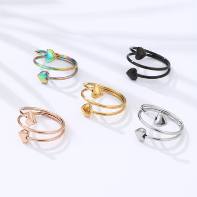 Jewelry Simple Style Geometric 304 Stainless Steel Polishing Open Rings