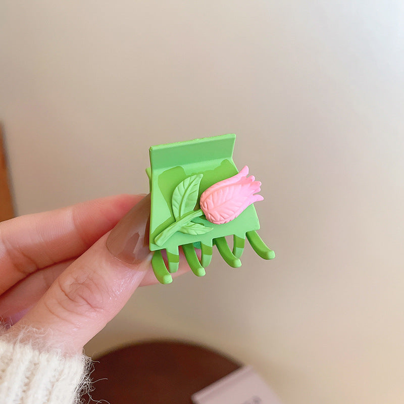 japanese style flower alloy stoving varnish hair claws 1 piece