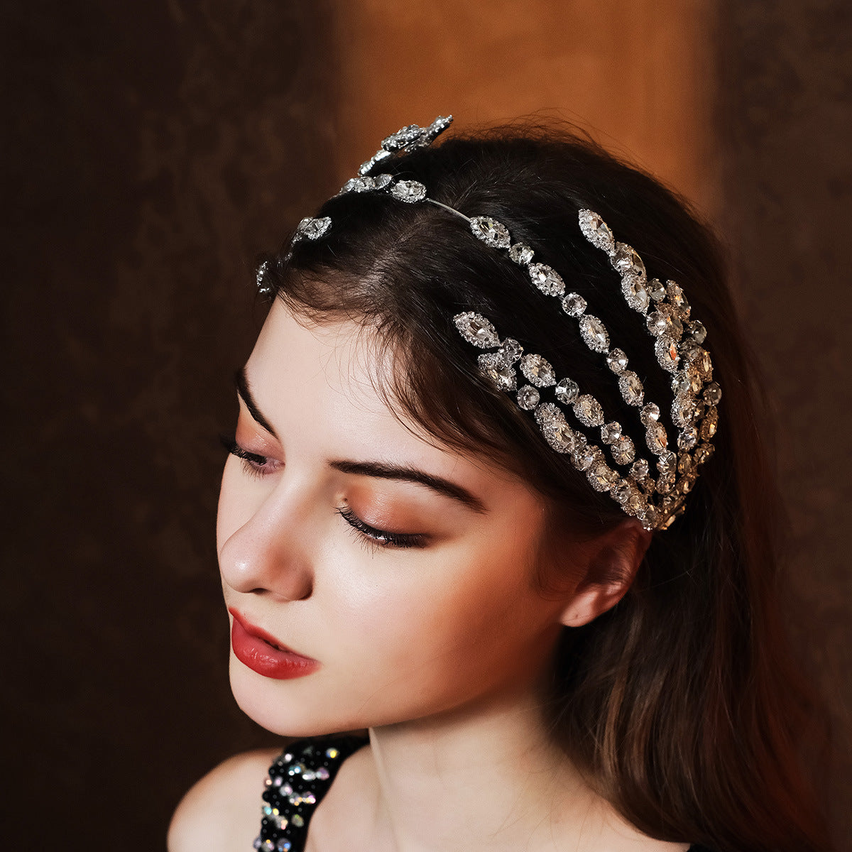 Women's Exaggerated Shiny Geometric Rhinestone Inlay Rhinestones Hair Band