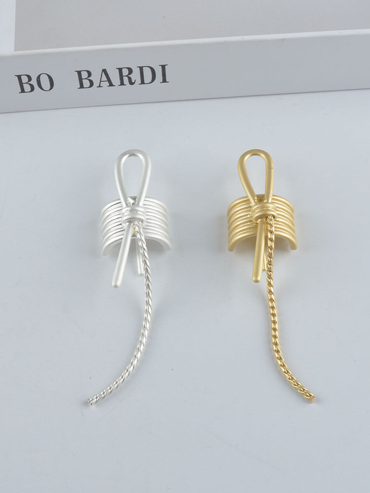 simple style solid color alloy plating hair tie