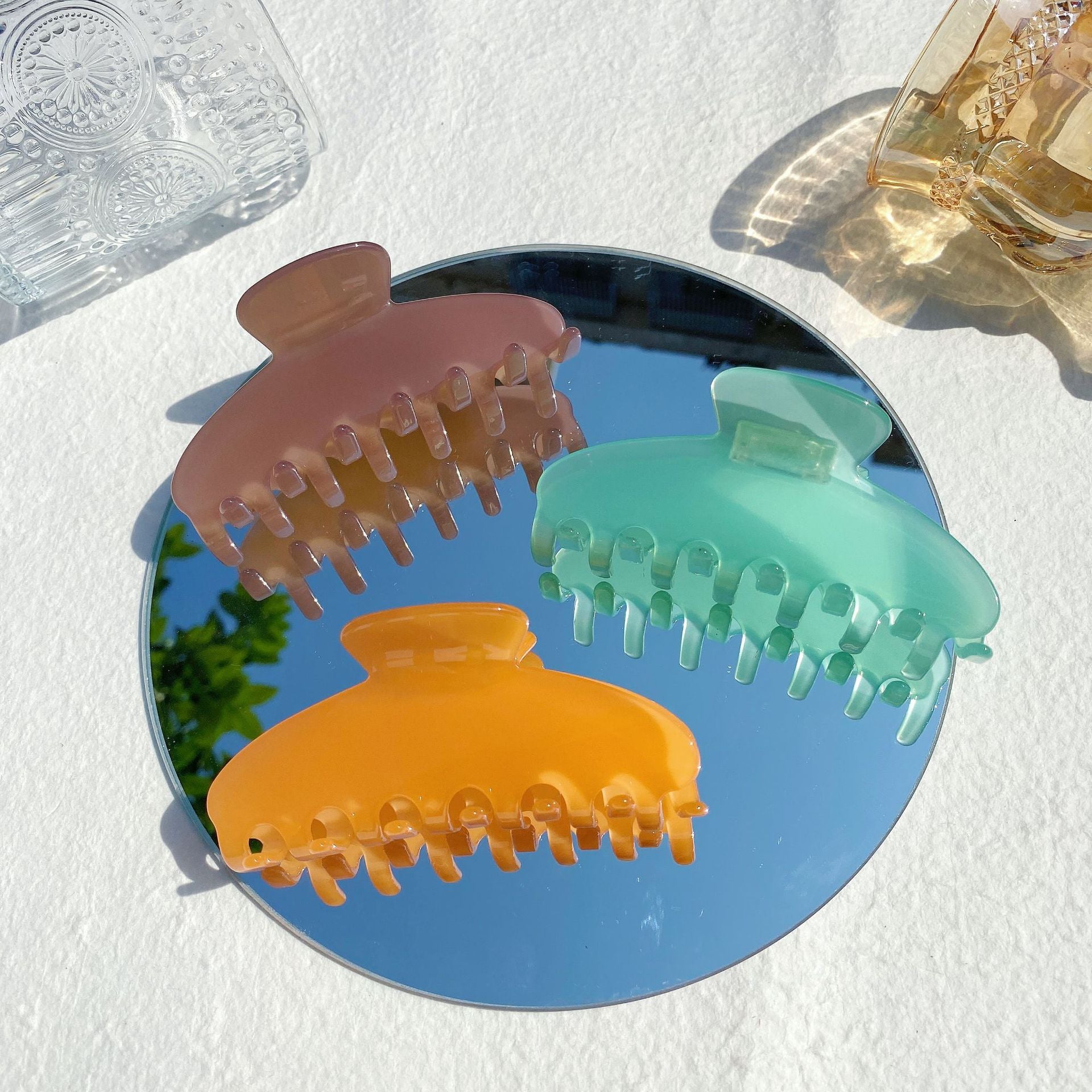 Women's Basic Simple Style Solid Color Acetic acid sheets Hair Claws