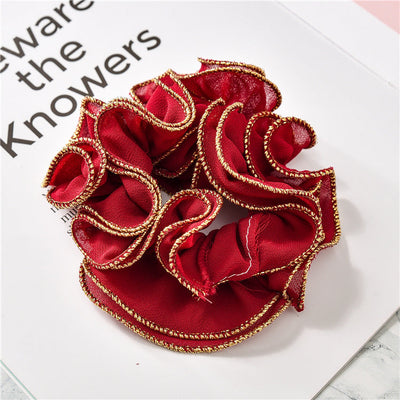 Women's Simple Style Solid Color Cloth Pearl Hair Tie