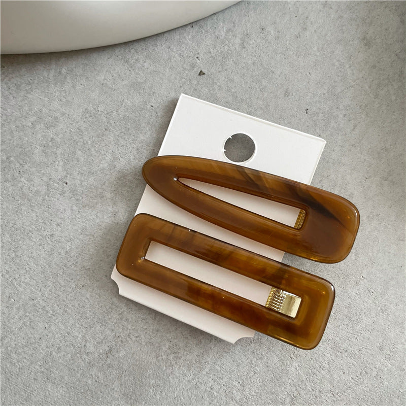 simple style geometric acetic acid sheets hair clip 1 pair