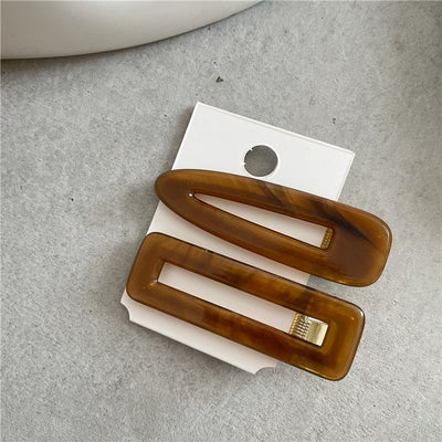 simple style geometric acetic acid sheets hair clip 1 pair