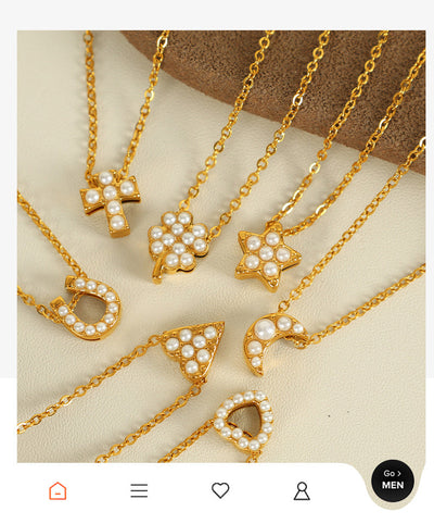 Jewelry Classic Style Star Moon Heart Shape Titanium Steel 18K Gold Plated Plating Pendant Necklace