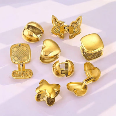1 Pair Simple Style Classic Style Star Solid Color Plating 304 Stainless Steel Earrings