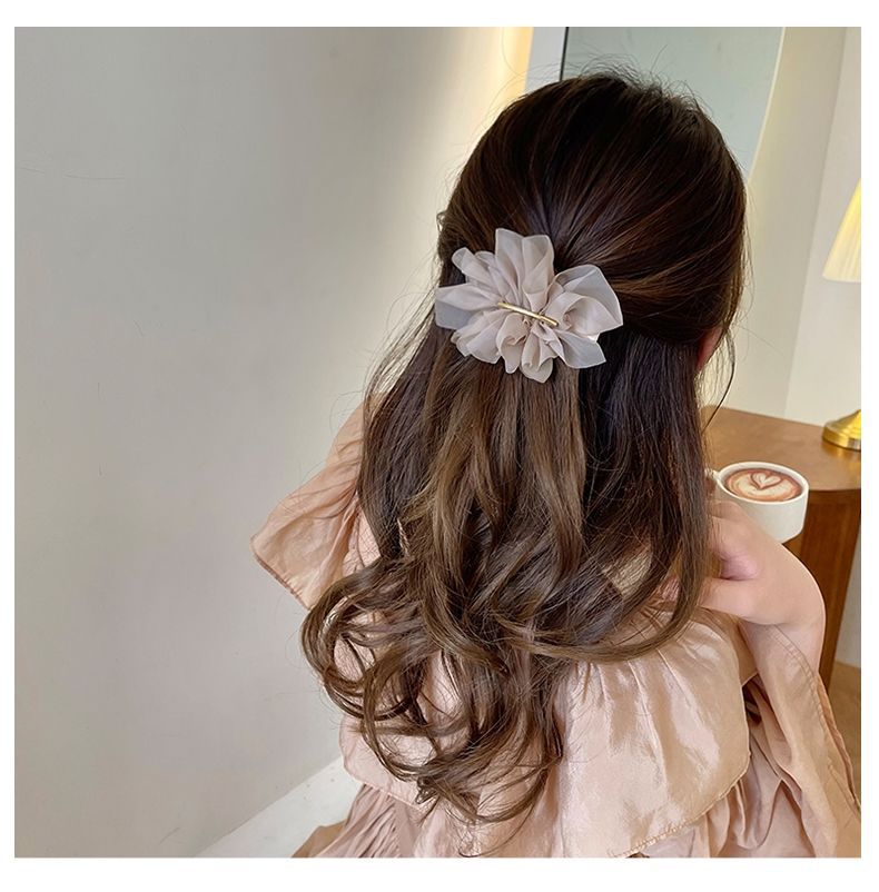 simple style geometric solid color cloth hair clip